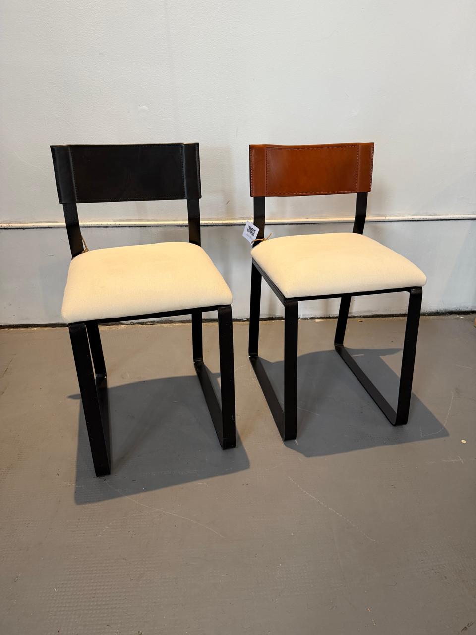 Sillas Hierro y Cuero Tapizadas