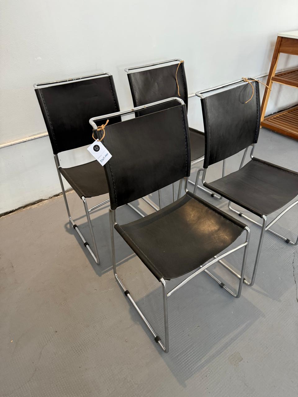 Silla Jodie Cuero y Cromo